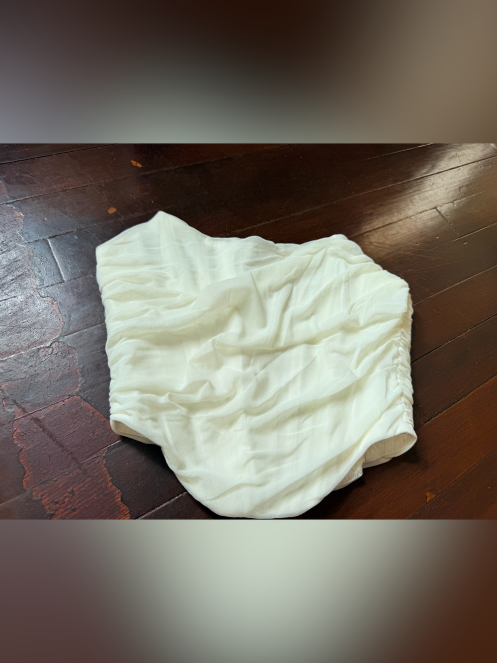 Women’s White Ruched Corset Top Sz Medium